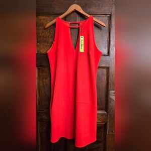 NWT Sam Edelman Halter Neck Keyhole Front Solid RED Dress SIZE 10
